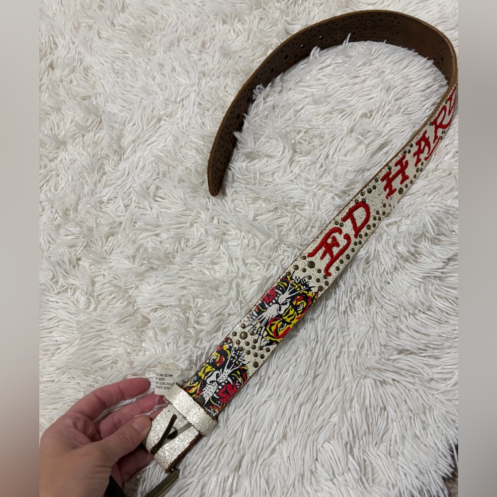 Ed Hardy Genuine Leather Belt - size S